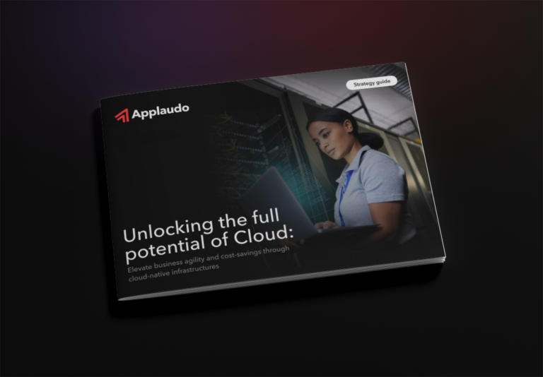 A strategy guide mockup depicting the concept of unlocking cloud technology's full potential, symbolizing innovation and growth in digital solutions.